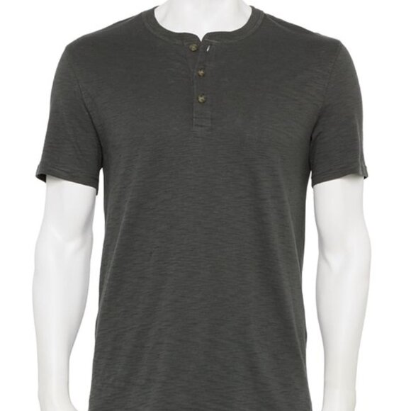 Men's Sonoma Everyday Short Sleeve Henley, Small, Gray - Picture 1 of 2